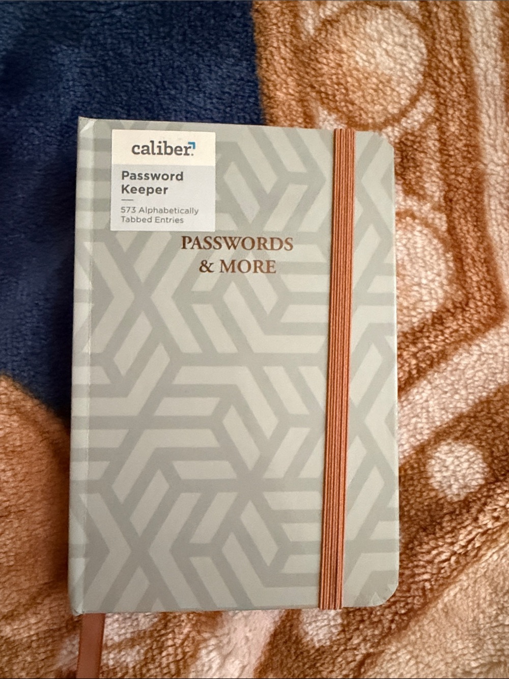 Password Keeper Notebook - Light Gray with Pink Elastic